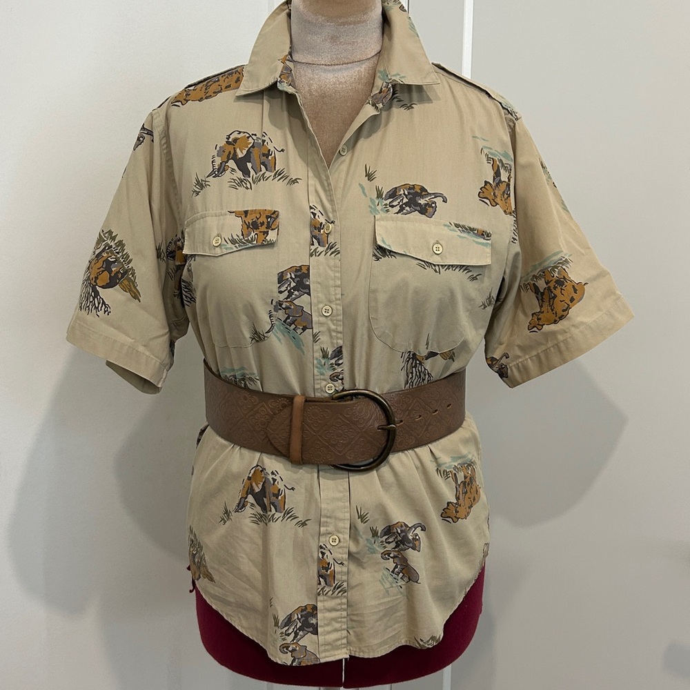 Vintage 80βs Diane Von Furstenberg Safari Camp Shirt |Size Medium
